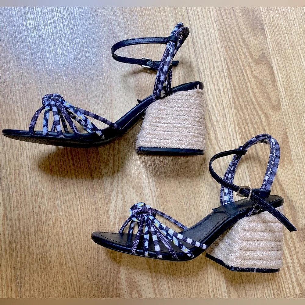 Too cute 😍Schulz espadrilles open toe heels size US 7.5 EUC - Picture 7 of 15